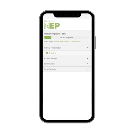 NEP registration progress on mobile